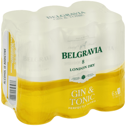 Belgravia London Dry Gin & Tonic Can (6 X 440ml)
