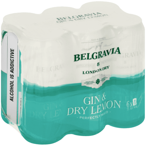 Belgravia London Dry Gin & Dry Lemon Can (6 X 440ml)
