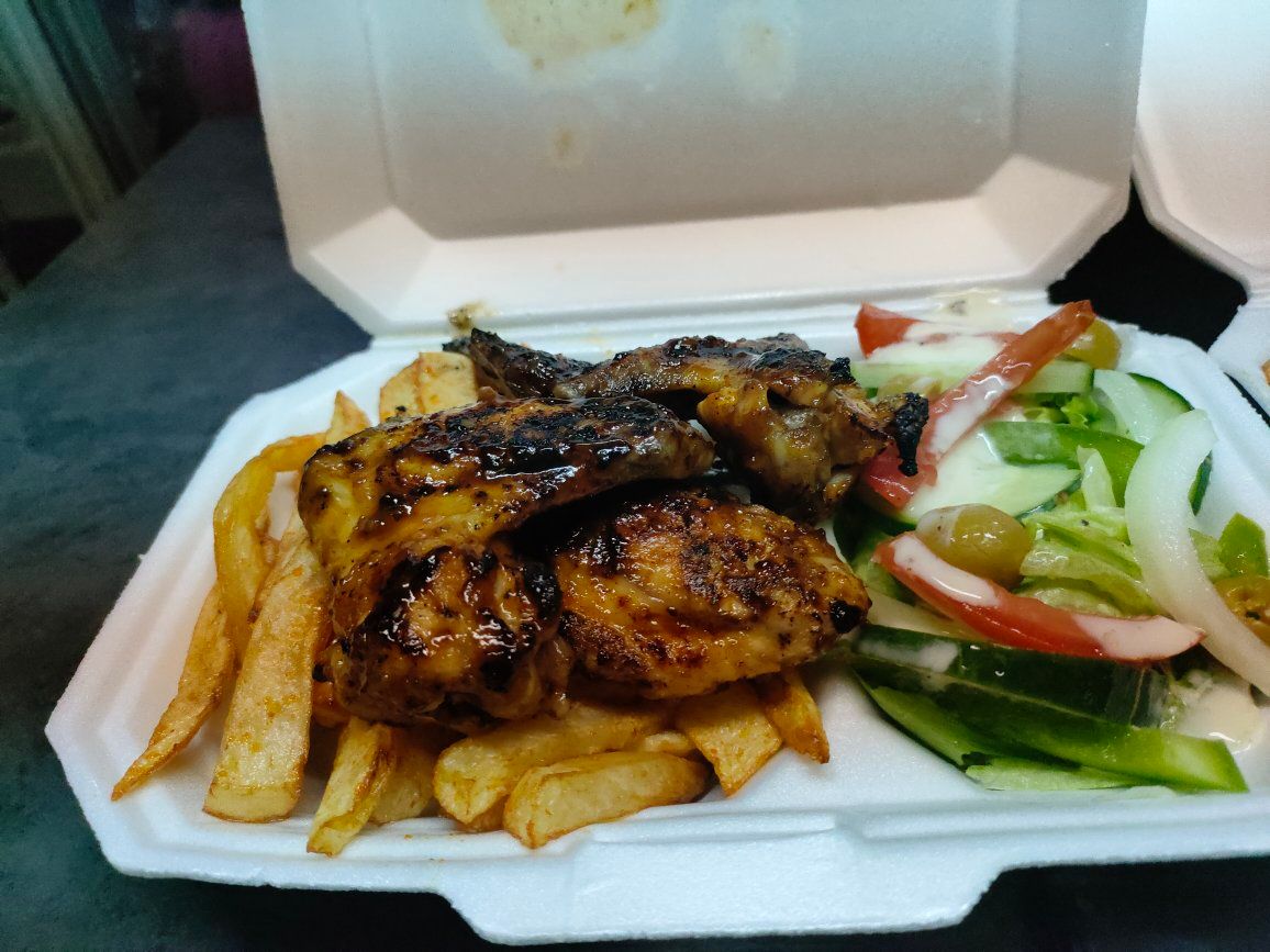 Half Smoked Chicken with Chips