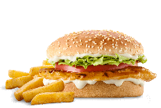 Beef patty, 1000 Island sauce,bbq sauce, tomato slice, dills