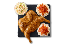 FULL FLAME-GRILLED CHICKEN, 2 PAP & 1 COLESLAW