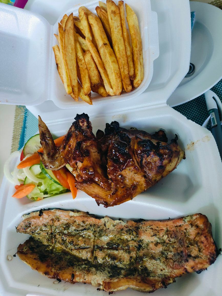 Smoked Quarter Chicken and Grilled Quarter Trout